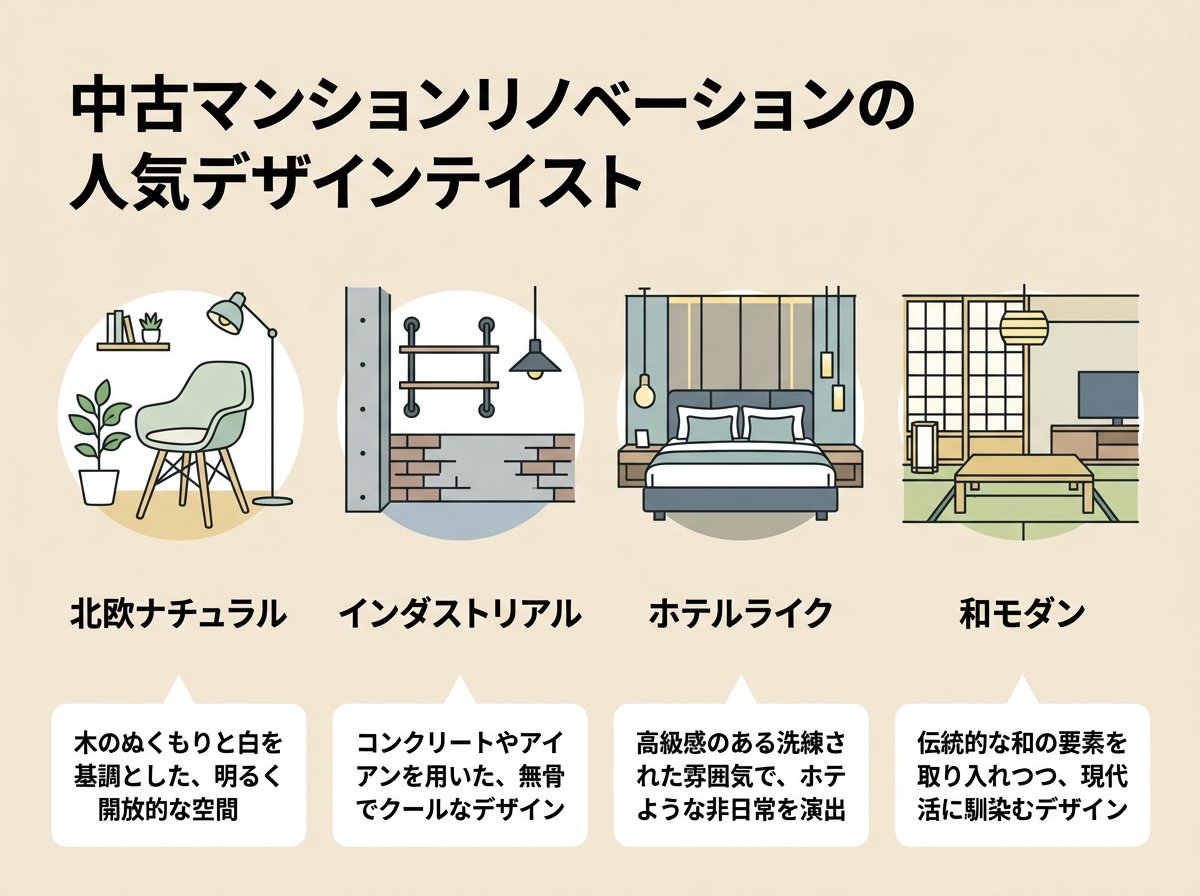 中古マンションリノベーションの人気デザインテイスト