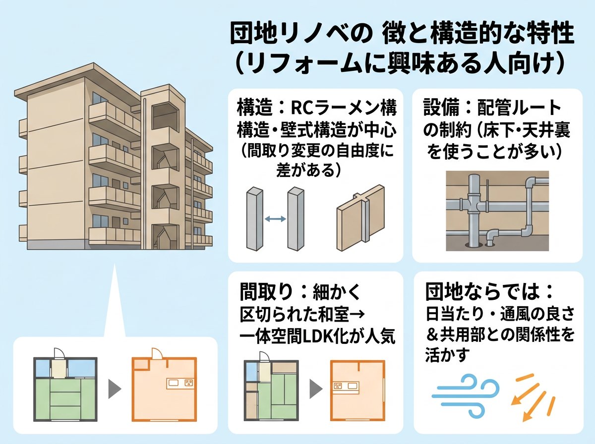 団地リノベの特徴と構造的な特性