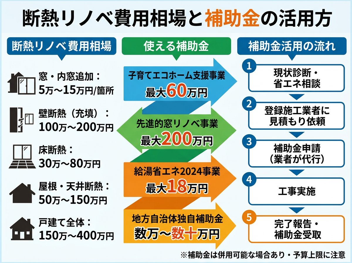 断熱リノベの費用相場と補助金活用法