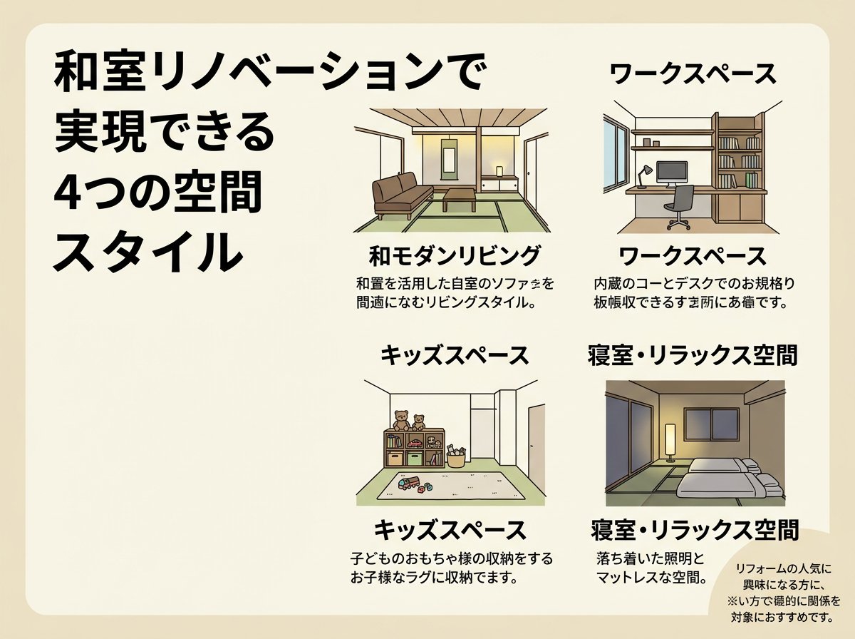 和室リノベーションで実現できる4つの空間スタイル