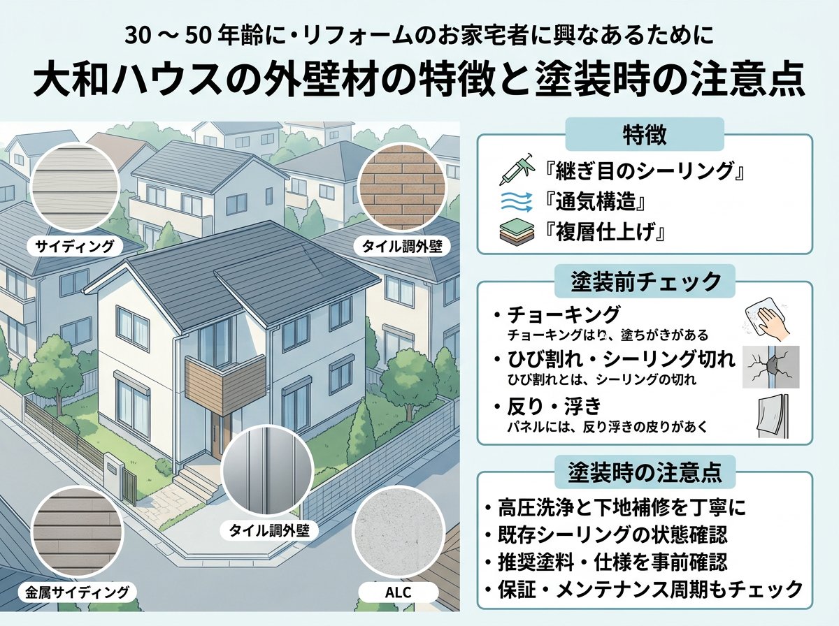 大和ハウスの外壁材の特徴と塗装時の注意点